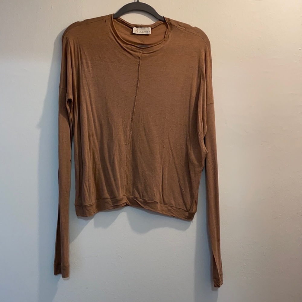 Alysi made in Italy woman long sleeve top wool modal size US 4